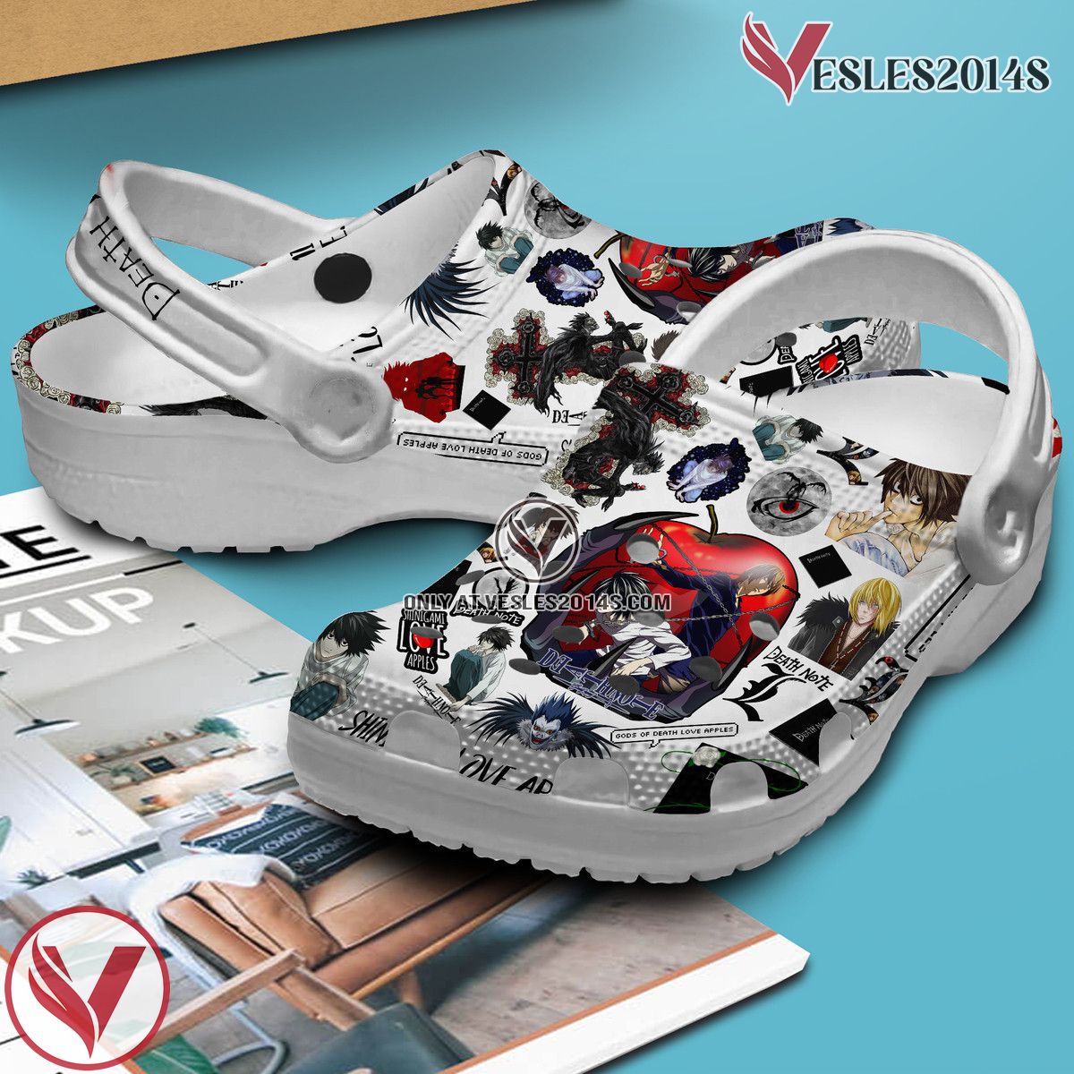 Death Note Anime Cartoon Crocs Crocband Clogs Shoes Comfortable For Men Women and Kids Style 1, Unique Gift From Vesles2014S 2
