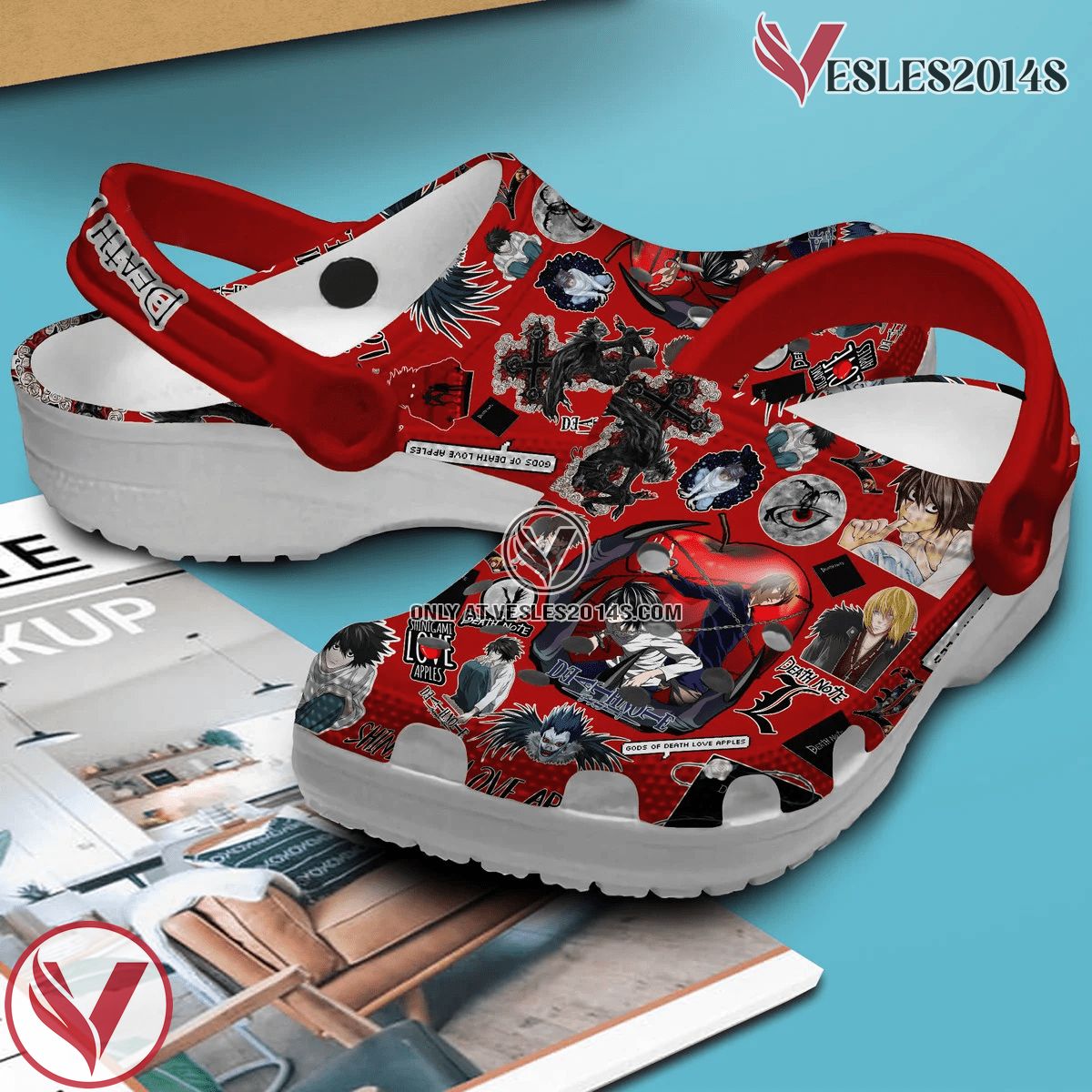 Death Note Anime Cartoon Crocs Crocband Clogs Shoes Comfortable For Men Women and Kids Style 2, Unique Gift From Vesles2014S 2