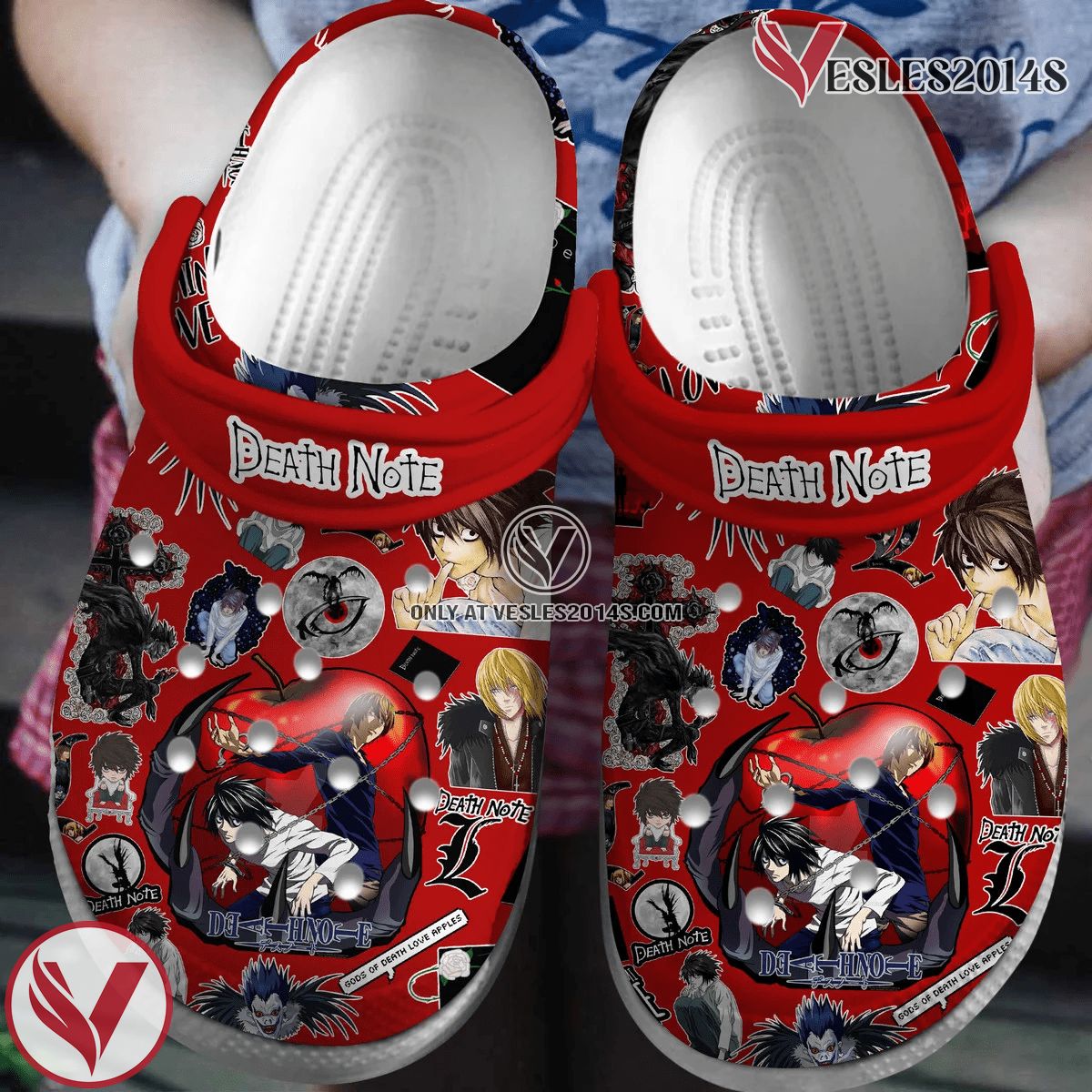 Death Note Anime Cartoon Crocs Crocband Clogs Shoes Comfortable For Men Women and Kids Style 2, Unique Gift From Vesles2014S