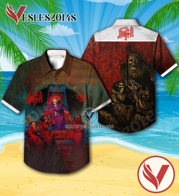 Death Scream Bloody Gore Album Cover Hawaiian Shirt, Unique Gifts For Music Lovers - Vesles2014S