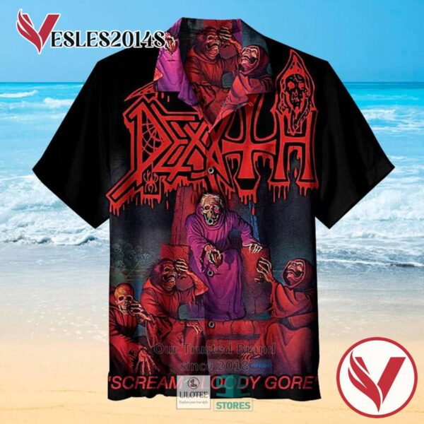 Death Scream Bloody Gore Casual Hawaiian Shirt, Best Gifts For Summer Vesles2014S 1