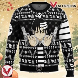 Death The Kid Soul Eater Ugly Christmas Sweater, Unique Christmas Gift For Fans - Vesles2014S