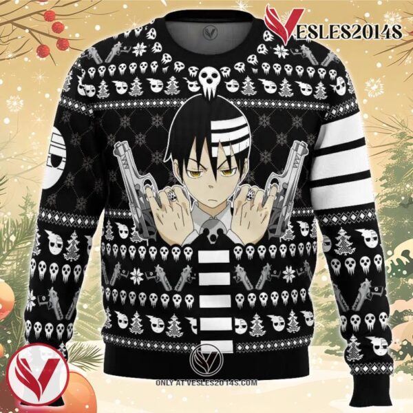 Death The Kid Soul Eater Ugly Christmas Sweater, Unique Christmas Gift For Fans - Vesles2014S