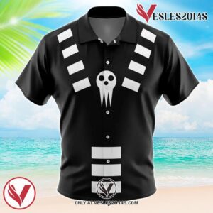 Death the Kid Soul Eater Hawaiian Button Up Shirt, Perfect Gifts For Anime Lovers - Vesles2014S n4j