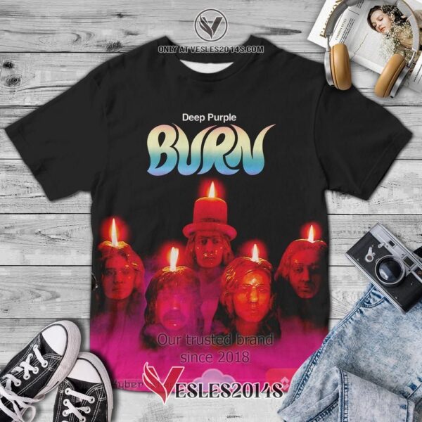 Deep Purple Burn Album 3D T-Shirt, Unique Gifts For Music Lovers - Vesles2014S