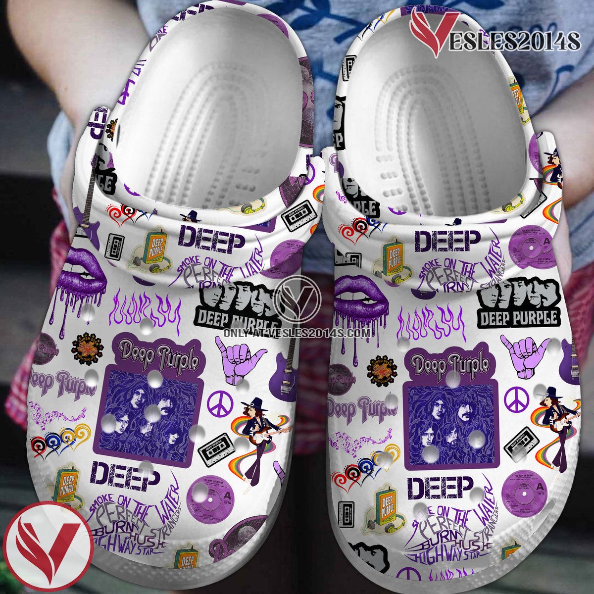 Deep Purple Music Crocs Crocband Clogs Shoes, Unique Gifts For Fans Style 1 - Vesles2014S