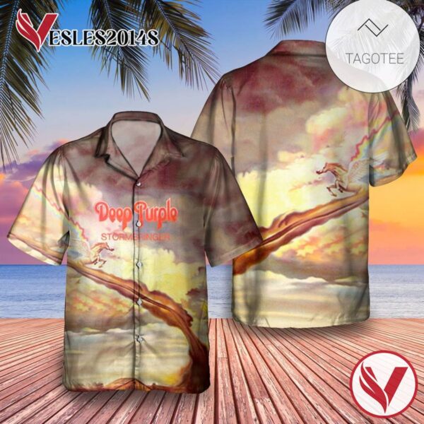 Deep Purple Stormbringer Album Cover Hawaiian Shirt, Best Gift For Music Lovers Vesles2014S