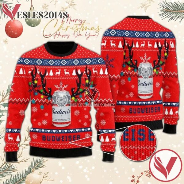 Deer Budweiser Ugly Sweater, Unique Winter Outfits For Fans - Vesles2014S  1