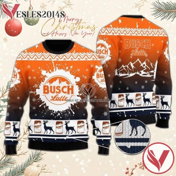 Deer Busch Latte Christmas Ugly Sweater, Unique Winter Outfits For Fans - Vesles2014S  1