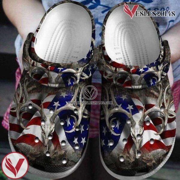 Deer Hunter America Flag Crocband Clog Shoes, Unique Gift From  Vesles2014S