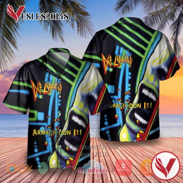 Def Leppard Armaged Album Hawaiian Shirt, Best Gift For Music Lovers Vesles2014S