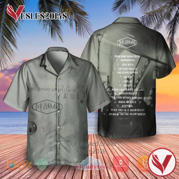 Def Leppard Greatest Hits (1980â€“1995) Album Hawaiian Shirt, Best Gift For Music Lovers Vesles2014S