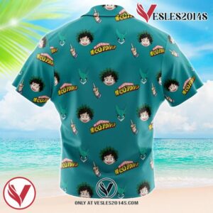Deku My Hero Academia Hawaiian Button Up Shirt, Perfect Gifts For Anime Lovers - Vesles2014S 1
