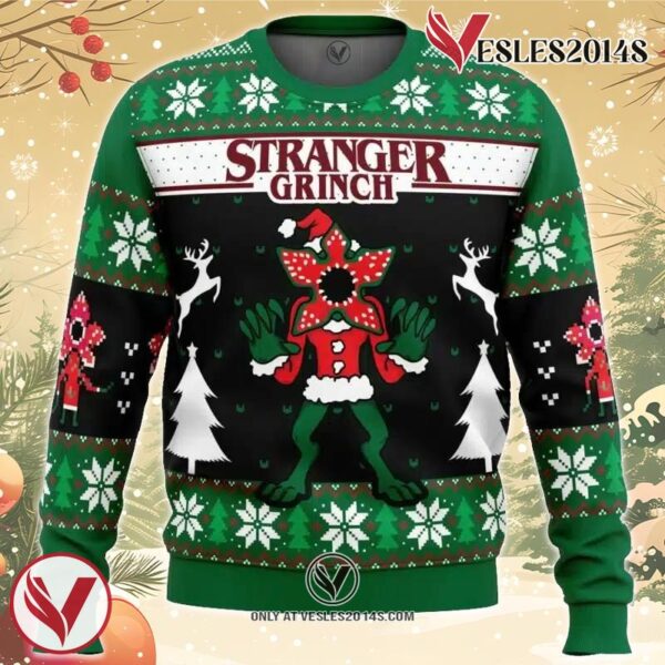 Demogorgon Stranger Grinch Stranger Things Ugly Christmas Sweater, Unique Christmas Gift For Fans - Vesles2014S