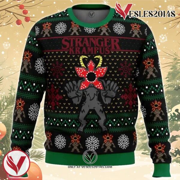 Demogorgon Stranger Krampus Stranger Things Ugly Christmas Sweater, Unique Christmas Gift For Fans - Vesles2014S