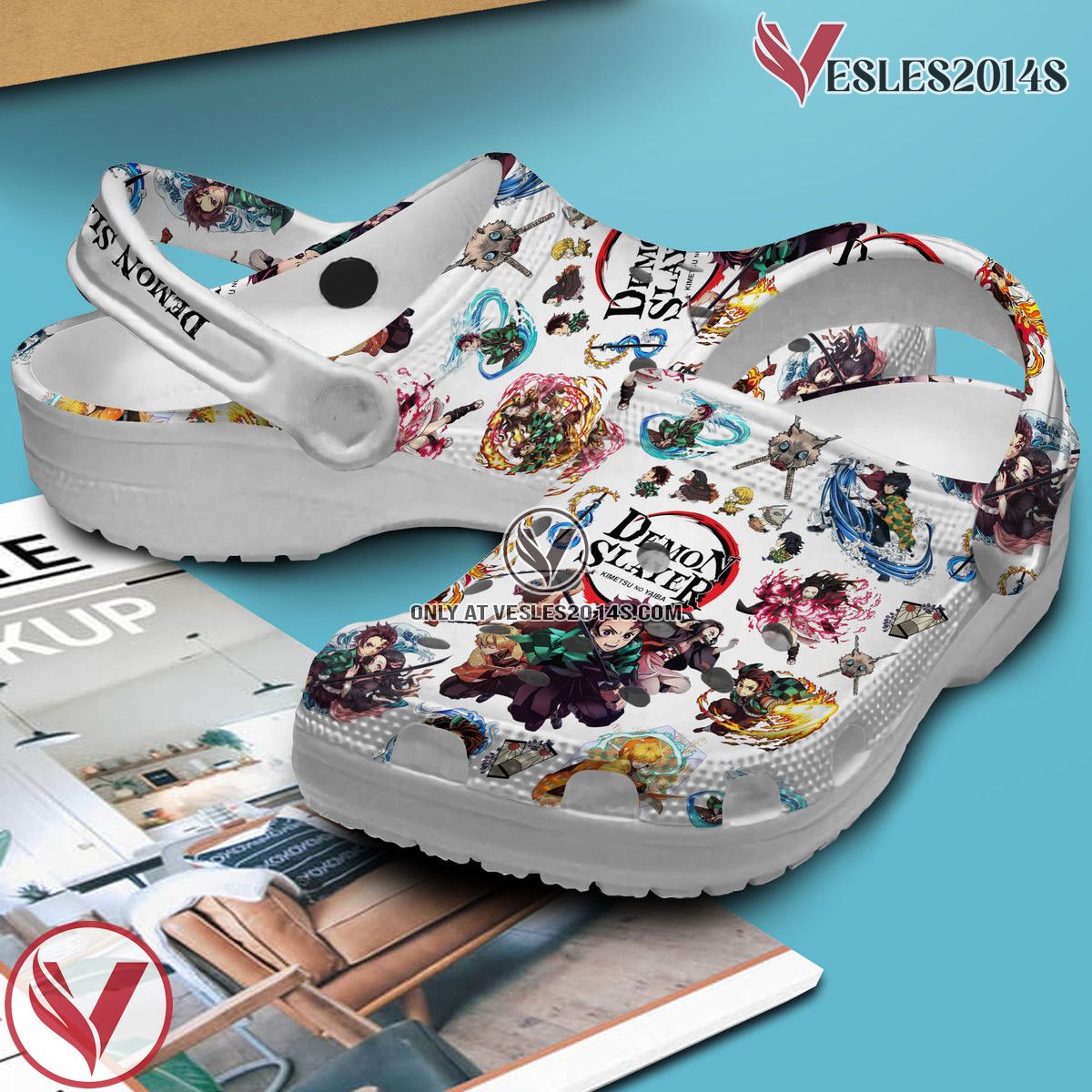 Demon Slayer Anime Cartoon Premium Crocs Crocband Clogs Shoes Comfortable For Men Women and Kids, Unique Gift From Vesles2014S 3