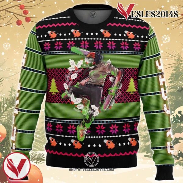 Denji Chainsaw Man Ugly Christmas Sweater, Unique Christmas Gift For Fans - Vesles2014S