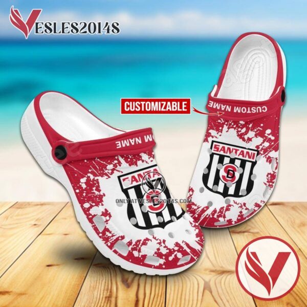 Deportivo Santani Custom Name Crocs Clogs, Unique Footwear For Fans