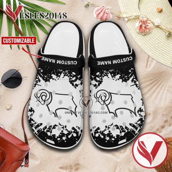 Derby County Custom Crocs Clogs, Unique Footwear For Fans 1