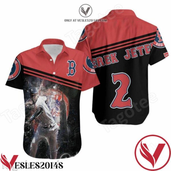 Derek Jeter 2 Boston Red Sox Hawaiian Shirt, Unique Gifts For Friends - Vesles2014S 1
