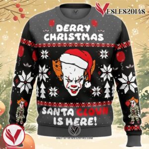 Derry Christmas Pennywise the Clown Ugly Christmas Sweater, Unique Christmas Gift For Fans - Vesles2014S