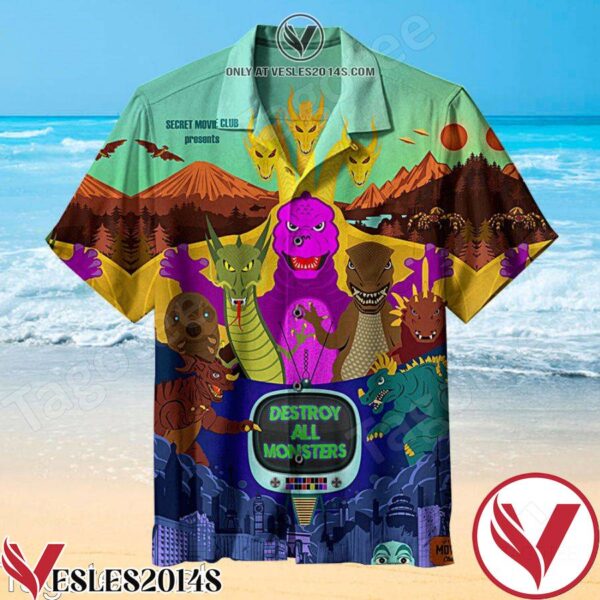 Destroy All Monsters Hawaiian Shirt, Unique Gifts For Friends - Vesles2014S 1