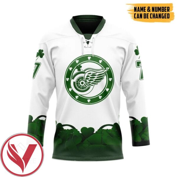 Detroit Red Wings 2022 St Patrick Day Custom Name Custom Number Hockey Jersey, Trending Gifts For Fans - Vesles2014s 1