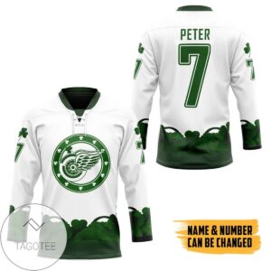 Detroit Red Wings 2022 St Patrick Day Custom Name Custom Number Hockey Jersey, Trending Gifts For Fans - Vesles2014s 4