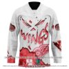 Detroit Red Wings Blood Personalized Hockey Jersey Shirt, Trending Gifts For Fans - Vesles2014s