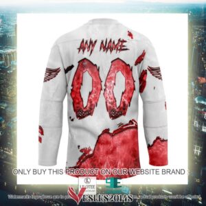 Detroit Red Wings Blood Personalized Hockey Jersey Shirt, Trending Gifts For Fans - Vesles2014s 3