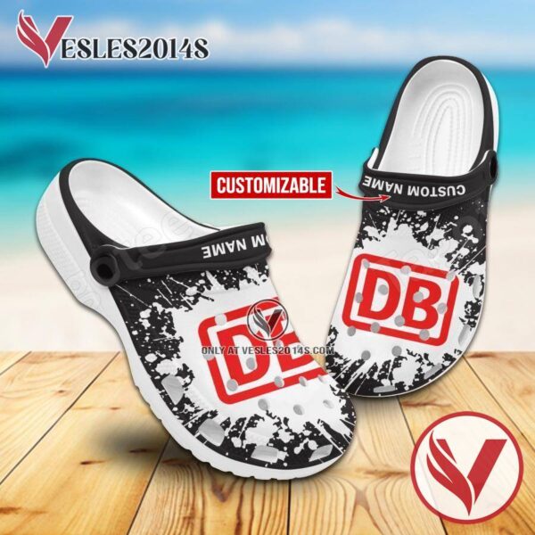 Deutsche Bahn Logo Crocs Clogs, Unique Footwear For Fans