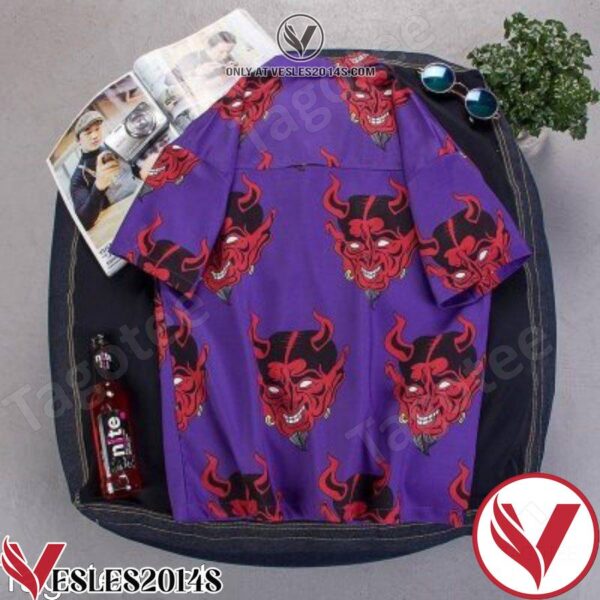 Devil Full Printing Purple Hawaiian Shirt, Unique Gifts For Friends - Vesles2014S 1
