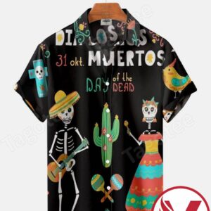 Dia De Los Muertos Day Of The Dead Halloween Hawaiian Shirt, Unique Gifts For Friends - Vesles2014S 1