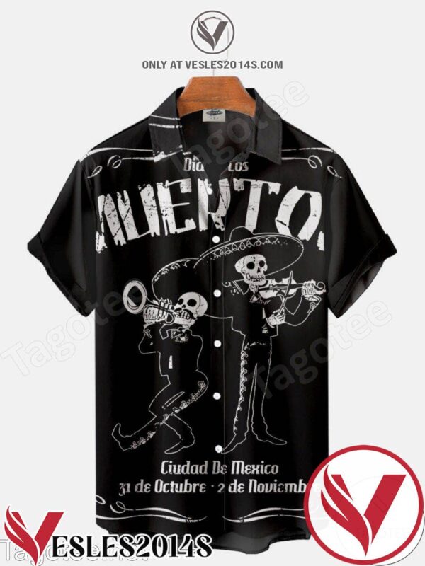 Dia De Los Muertos Mariachi Skeletons Halloween Hawaiian Shirt, Unique Gifts For Friends - Vesles2014S 1