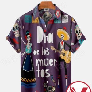 Dia De Los Muertos Purple Halloween Hawaiian Shirt, Unique Gifts For Friends - Vesles2014S 1