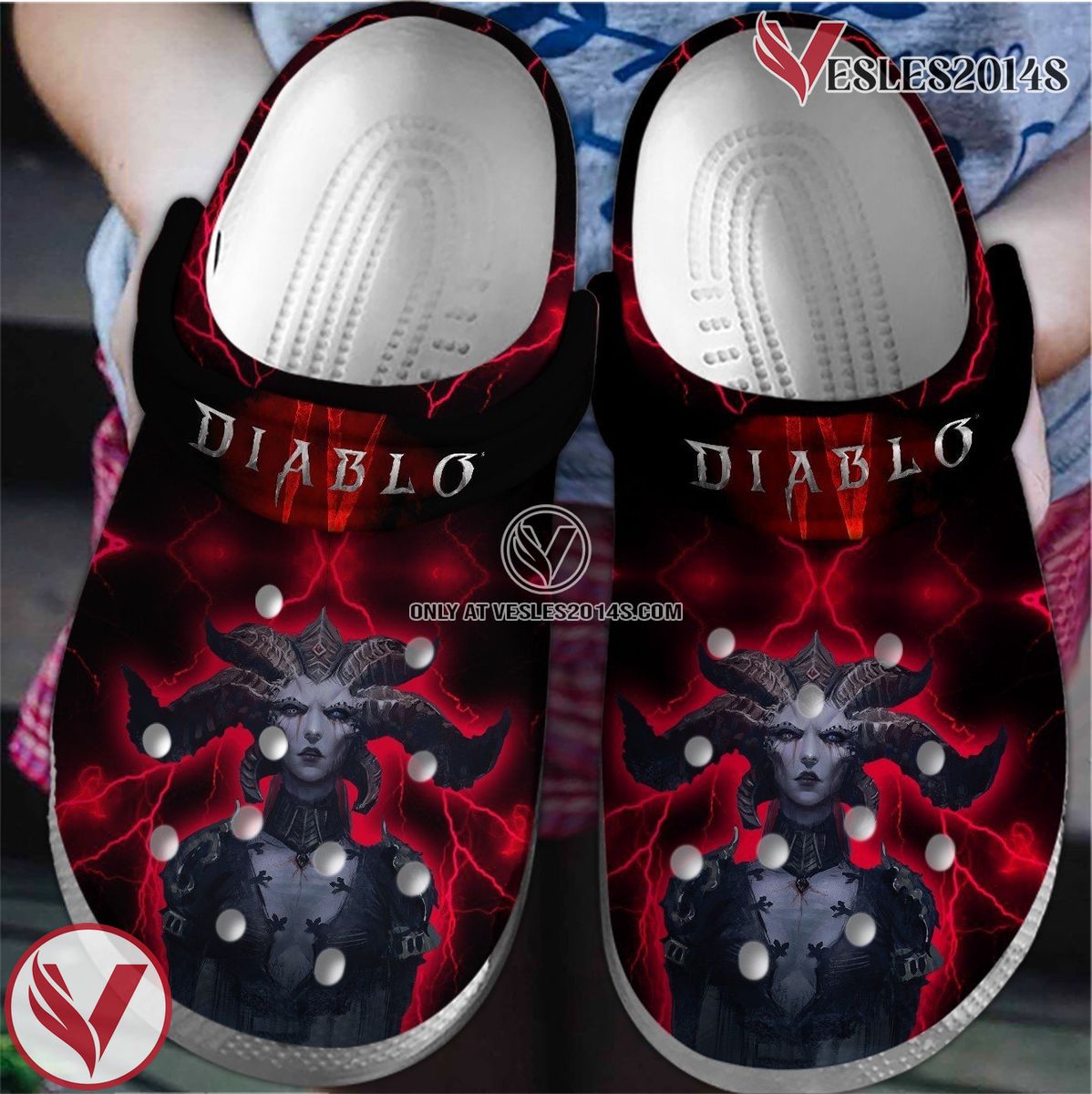 Diablo 4 Game Crocs Crocband Clogs Shoes Comfortable For Men Women and Kids Style 2, Unique Gift From Vesles2014S