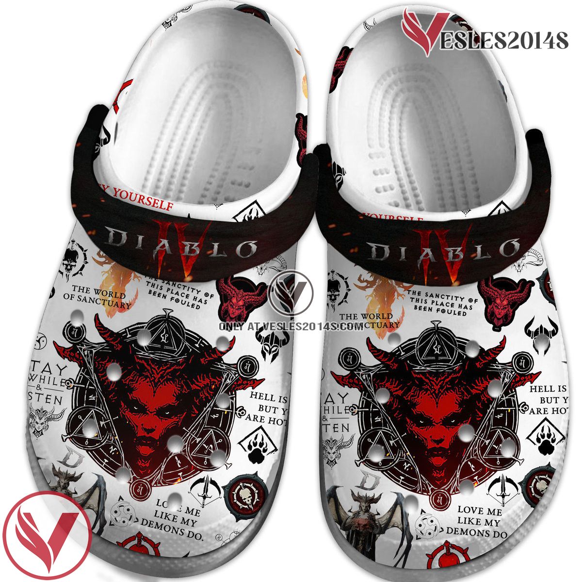 Diablo 4 Game Crocs Crocband Clogs Shoes Comfortable For Men Women and Kids Style 4, Unique Gift From Vesles2014S 2