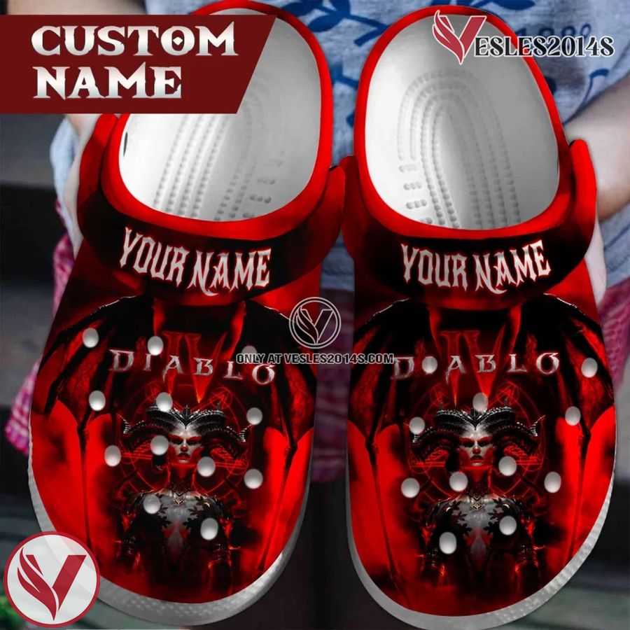 Diablo Game Crocs Crocband Clogs Shoes Custom Name For Men Women and Kids, Unique Gift From Vesles2014S