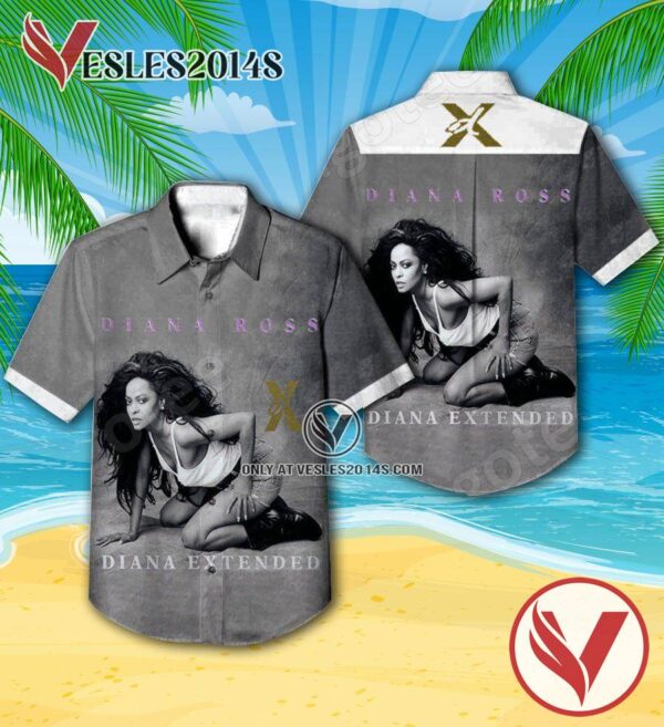 Diana Extended The Remixes Album Cover Hawaiian Shirt, Unique Gifts For Music Lovers - Vesles2014S