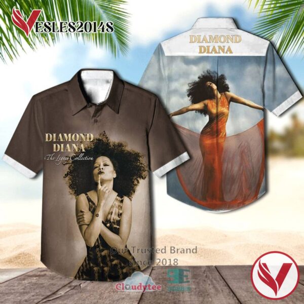 Diana Ross Diamond Album Hawaiian Shirt, Best Gift For Music Lovers Vesles2014S
