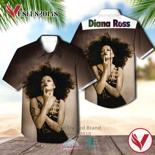 Diana Ross Diamond Albums Hawaiian Shirt, Best Gift For Music Lovers Vesles2014S