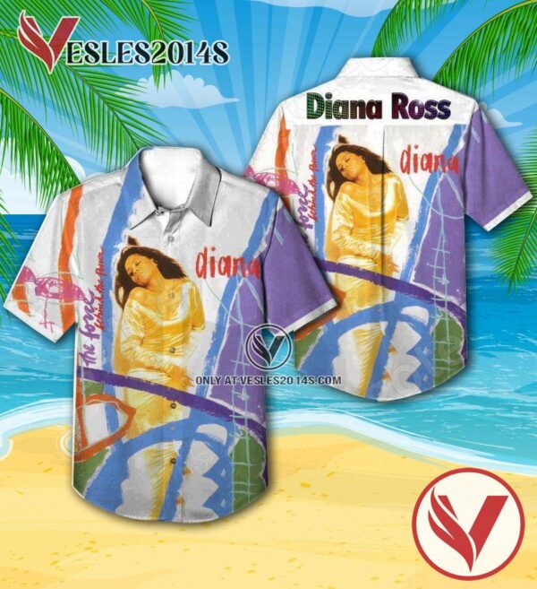 Diana Ross The Force Behind The Power Album Cover Hawaiian Shirt, Unique Gifts For Music Lovers - Vesles2014S