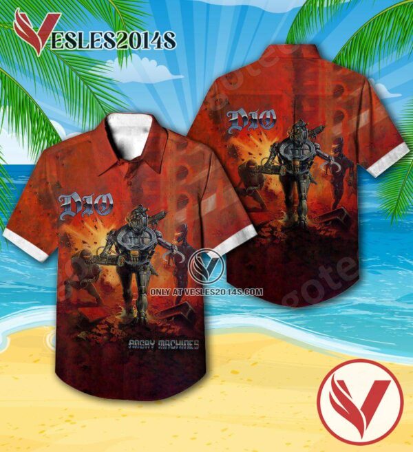 Dio Angry Machines Album Cover Hawaiian Shirt, Unique Gifts For Music Lovers - Vesles2014S