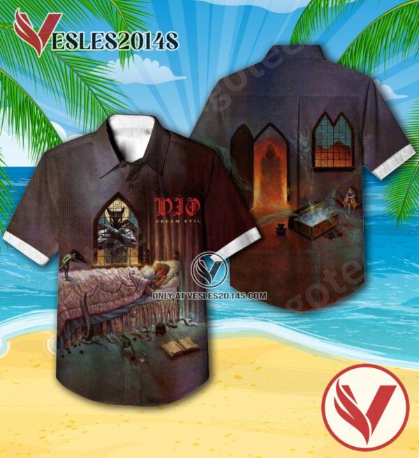 Dio Dream Evil Album Cover Hawaiian Shirt, Unique Gifts For Music Lovers - Vesles2014S