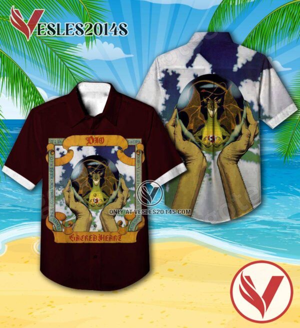 Dio Sacred Heart Album Cover Hawaiian Shirt, Unique Gifts For Music Lovers - Vesles2014S