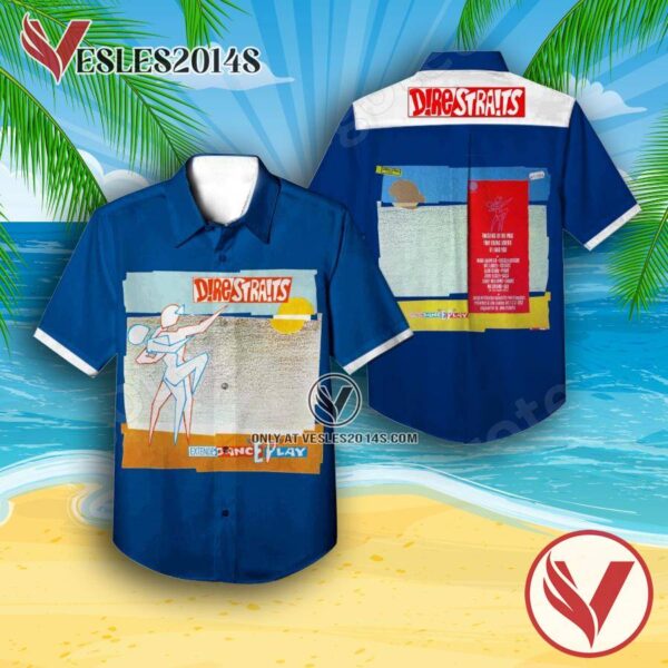Dire Straits Extendedanceplay Album Cover Blue Hawaiian Shirt, Unique Gifts For Music Lovers - Vesles2014S