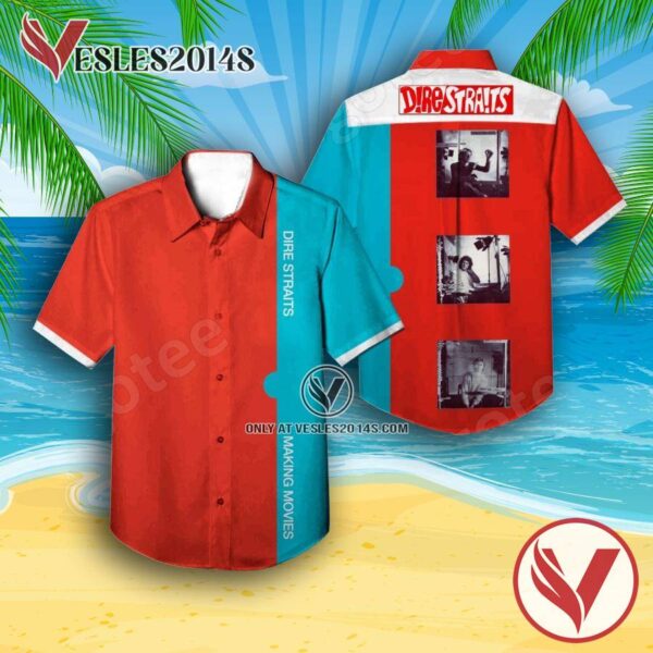 Dire Straits Making Movies Album Cover Red Hawaiian Shirt, Unique Gifts For Music Lovers - Vesles2014S