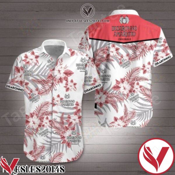 Disaronno Amaretto Originale Red Tropical Floral White Hawaiian Shirt, Unique Gifts For Friends - Vesles2014S 1