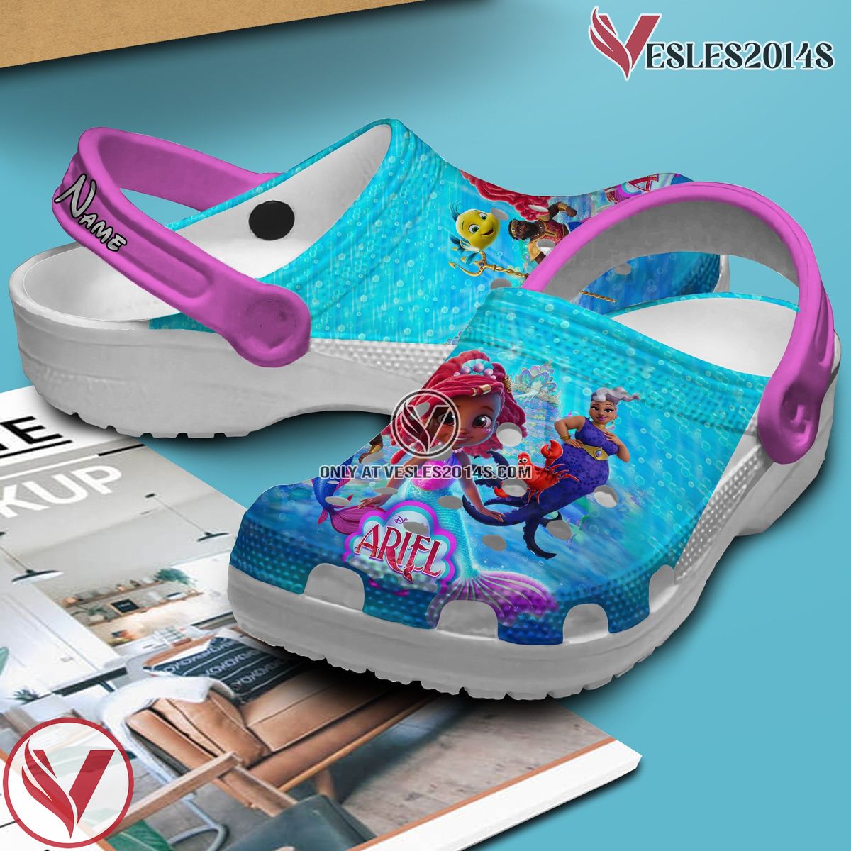 Disney Junior Ariel Cartoon Crocs Crocband Clogs Shoes Comfortable For Men Women and Kids, Unique Gift From Vesles2014S 3