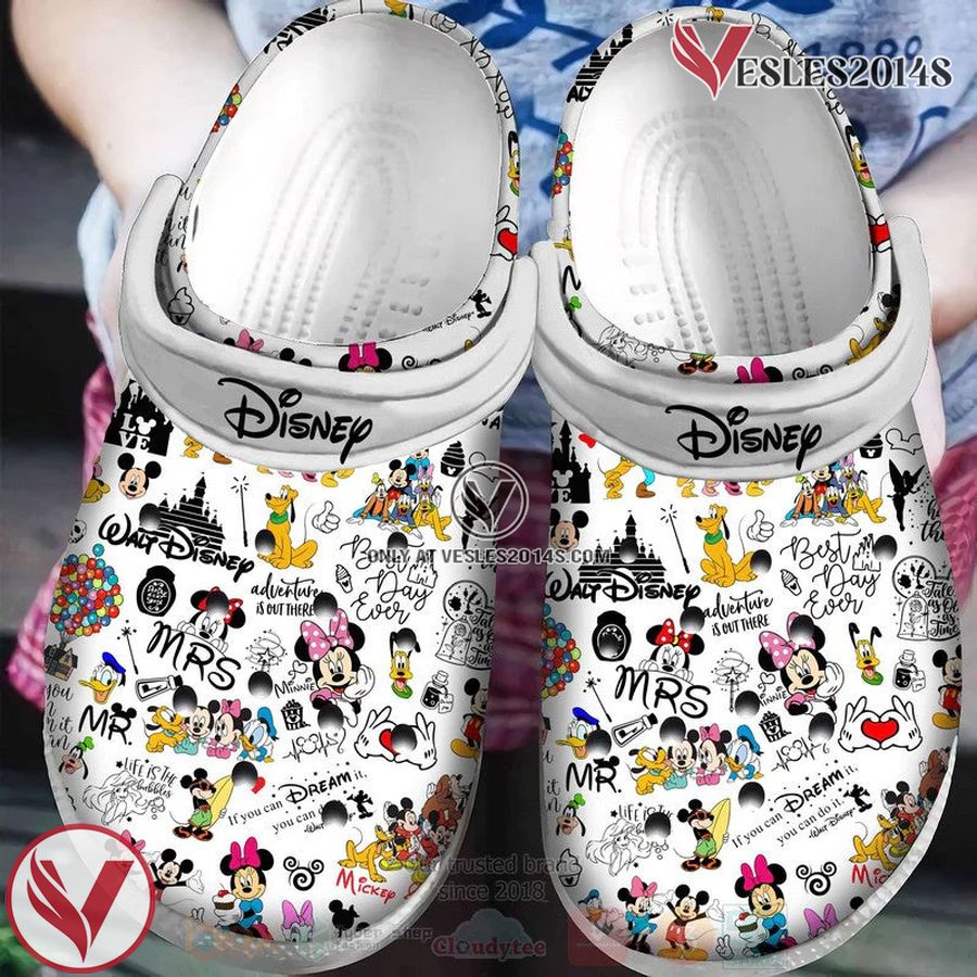 Disney Mickey Fuzzy Crocs Clogs Crocband Comfortable Shoes For Men Women, Unique Gift From Vesles2014S